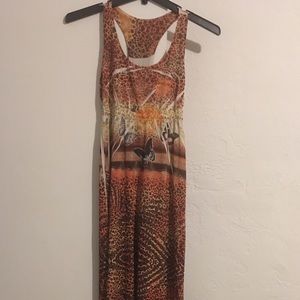 Traci Lynn butterfly animal print dress Sz Med
